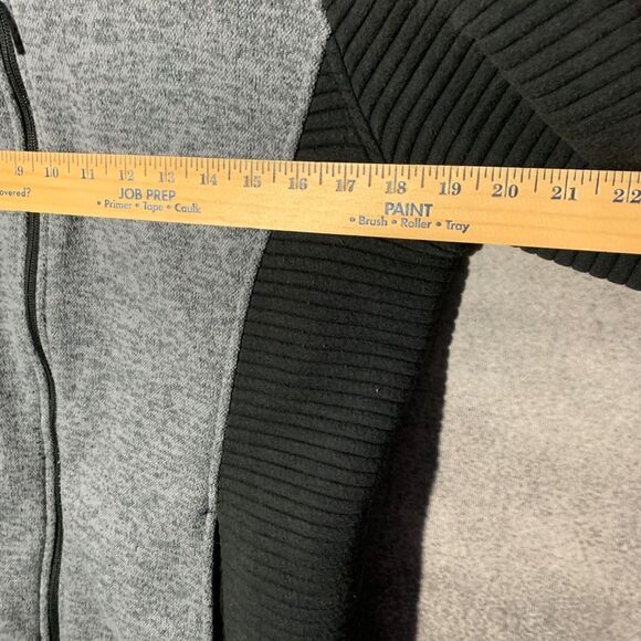 The North Face zipper jacket, soft warm, black grey, moto ribbed Sz Large - Picture 4 of 8